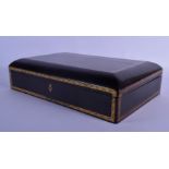 A RARE MID 19TH CENTURY CHINESE CANTON IVORY BLACK LACQUER GAMING BOX containing puzzle boxes, an ab