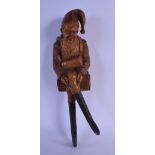 A RARE 19TH CENTURY BAVARIAN BLACK FOREST GNOME COAT HOOK. 36 cm long.