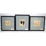 A group of drawings by Nicholas Bentley of "Will Watson " largest 11 x 8 cm (3).