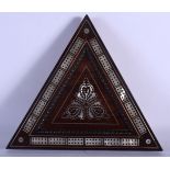 A FINE VICTORIAN MOTHER OF PEARL INLAID ROSEWOOD GAMING BOARD. 25 cm wide.