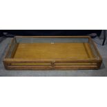 A table top D Mathews& son Ltd wooden and glass display case 17 x 132 x 61 cm