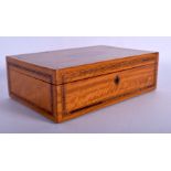 A GEORGE III RECTANGULAR SATINWOOD CARD BOX inset with a shell. 21 cm x 14 cm.