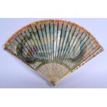 A RARE EARLY 19TH CENTURY EUROPEAN BRISE FAN of Verne Matin type. 30 cm wide extending.
