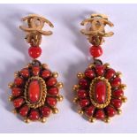 A VINTAGE PAIR OF CHANEL EARRINGS. 5.2cm x 2.3cm, weight 20.2g