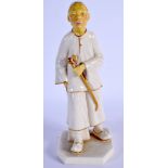ROYAL WORCESTER FIGURE OF THE CHINAMAN IMPRESSED AND PRINTED GREEN MARK DATE CODE FOR 1881 17.5cm Hi