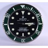 A ROLEX SHOP DISPLAY ADVERTISING WALL CLOCK. 33 cm diameter.