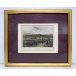 A framed coloured etching of Winchester by G S Shepherd 10 x 16 cm.