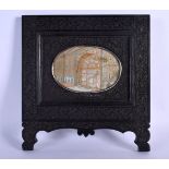 A LARGE 19TH CENTURY INDIAN PAINTED IVORY MINIATURE encased within a hardwood frame. 26 cm x 20 cm.