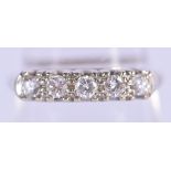 14CT FIVE STONE DIAMOND RING. Stamped 14K, Size Q, weight 3g