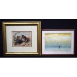 A framed watercolour entitled "Sorrento Solitude" by A Stoffa together with a framed watercolour 24