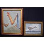Elizabeth Bridge (1912- 1996) framed watercolour of a Chickens together with a framed watercolour of