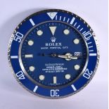 A ROLEX SHOP DISPLAY ADVERTISING WALL CLOCK. 33 cm diameter.