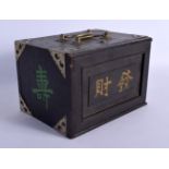 AN EARLY 20TH CENTURY CHINESE MAHJONG SET decorated with calligraphy. 27 cm x 12 cm. (qty)