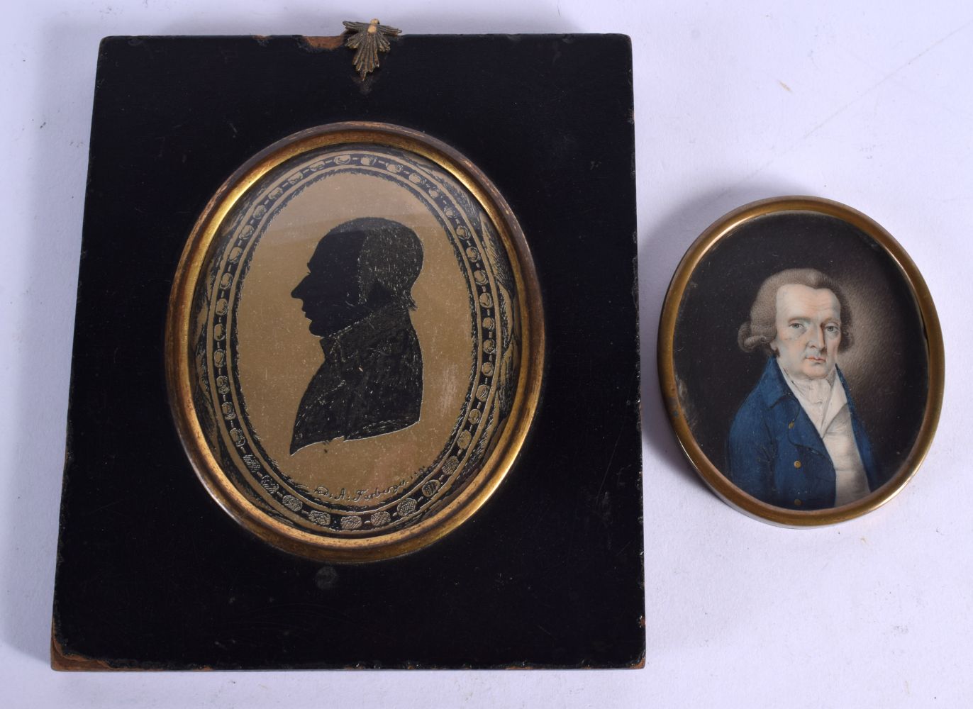 English School (18th/19th Century) Portrait miniature, together with another picture. (2)