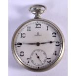 A VINTAGE OMEGA POCKET WATCH. Dial 4.8cm, weight 76.4g