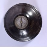 A RARE 19TH CENTURY FOSSILISED MARBLE COMPASS. 6.5 cm diameter.