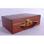 A VINTAGE LONDON CROCODILE LEATHER CASE. 27 cm x 18 cm.