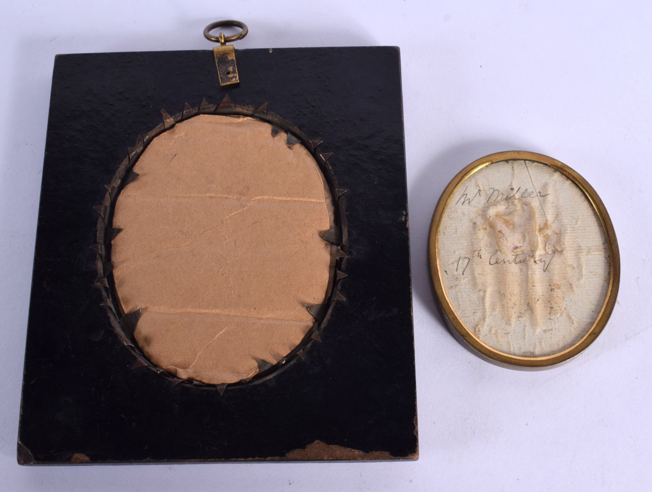 English School (18th/19th Century) Portrait miniature, together with another picture. (2) - Image 4 of 4