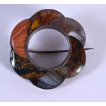 A VINTAGE MIXED HARDSTONE BROOCH. 5.1cm diameter, weight 22g