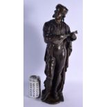 European School (19th/20th Century) Bronze, Musician. 50 cm x 12 cm.