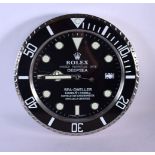 A ROLEX SHOP DISPLAY ADVERTISING WALL CLOCK. 33 cm diameter.