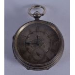 VICTORIAN SILVER POCKET WATCH WITH SILVER DIAL. Hallmarked London 1885, 5.1cm diameter, weight 127.