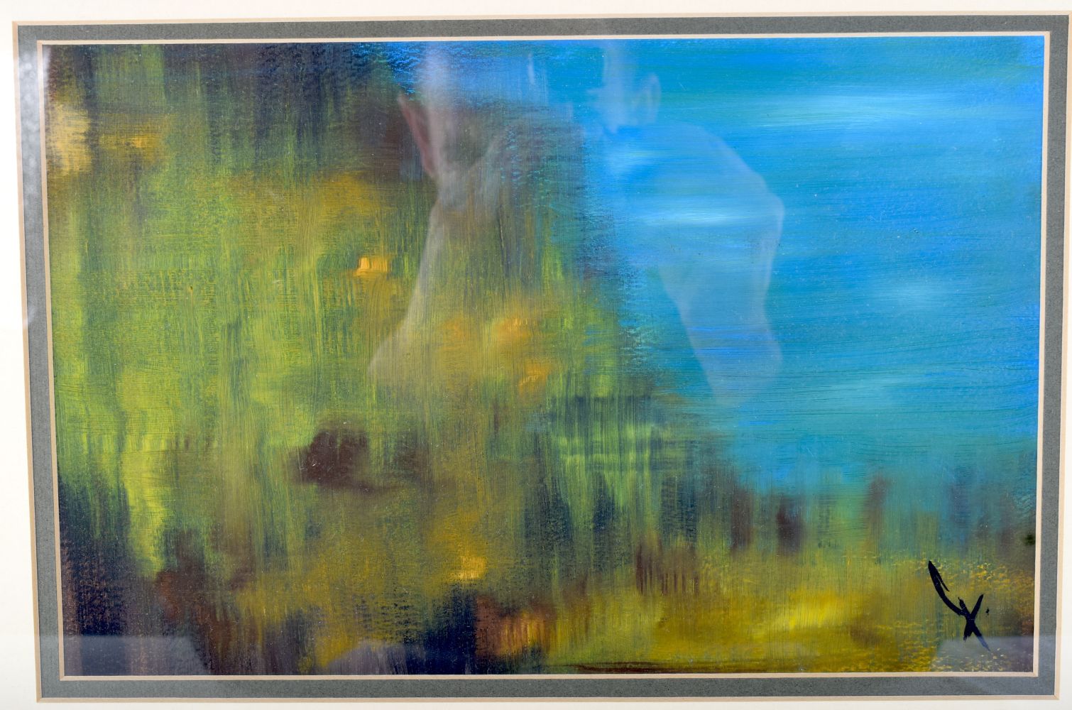 Sharon Gee framed acrylic on canvas entitled "Deep" 19 x 30 cm . - Image 2 of 4