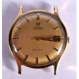 VINTAGE GOLD CASED OMEGA GENEVE WRISTWATCH. Dial 3.3cm (incl crown), weight 28.4g