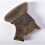 A BRASS VESTA CASE IN THE STYLE OF TRENCH ART. 5.6cm x 5.8cm, weight 58.8g