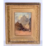 Henry Foley (Bristish, fl. 1840-1874) A framed oil on canvas of Edinburgh Castle 34 x 24 cm)