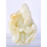 A CHINESE JADE FIGURE OF A SAGE. 8.4cm x 5.8cm x 4.2cm, weight 250g