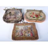 A collection of early 20th Century embroidered purses. 19 x 19cm (3).