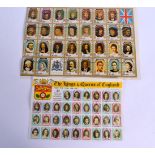 TWO LARGE SHEETS OF STAMPS DEPICTING THE KINGS AND QUEENS OF ENGLAND