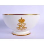 A FRENCH NAPOLEON III SEVRES PORCELAIN BOWL with gilt monogram. 14 cm diameter.