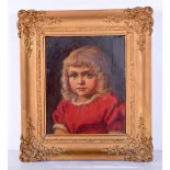 Gertrude Martineau(1840-1924) framed oil on canvas of a young girl .34 x 24 cm.