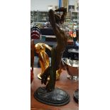 European School (C1900) Bronze, Nude female. 90 cm x 30 cm.