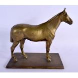 English School (C1900) Bronze, Study of a race horse. 22 cm x 22 cm.