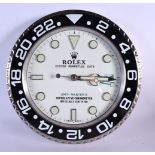 A ROLEX SHOP DISPLAY ADVERTISING WALL CLOCK. 33 cm diameter.