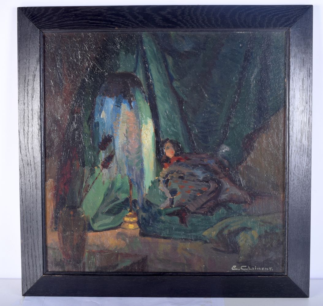 ENRIQUE CLIMENT (1897-1980) Oil on board , " The Dream of the Princess ".40 x 40 cm.