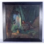 ENRIQUE CLIMENT (1897-1980) Oil on board , " The Dream of the Princess ".40 x 40 cm.