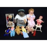 A collection of vintage teddy bears and Dolls (Qty)