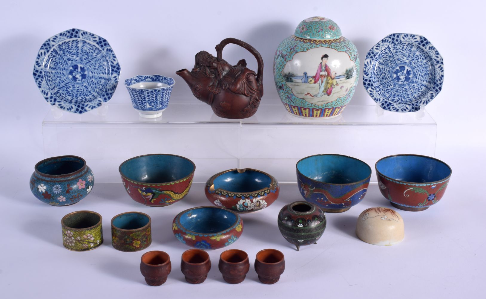 A COLLECTION OF EARLY 20TH CENTURY CHINESE CLOISONNE together with other porcelain etc. (qty)