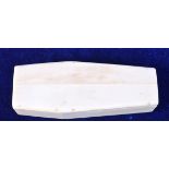 A CARVED BONE COFFIN WITH SKELETON. 11.6cm x 4.4cm x 2.8cm, weight 140g
