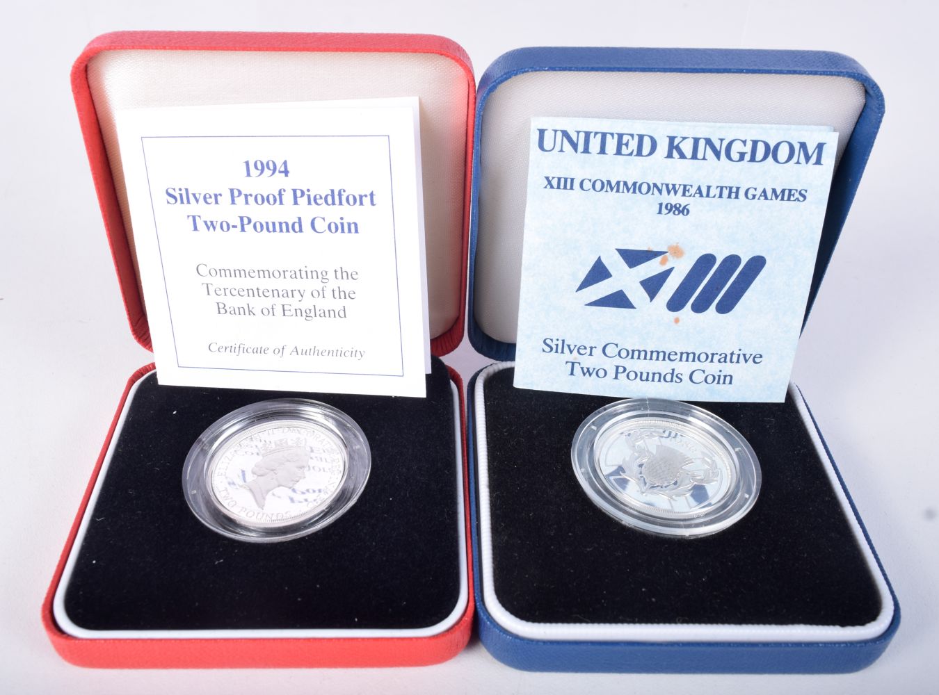 1998 SILVER PROOF TWO POUND COIN, TWO 1986 COMMONWEALTH GAMES SILVER PROOF TWO POUND COIN, 1994 SILV - Image 3 of 4