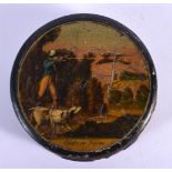 AN EARLY 19TH CENTURY GERMAN STOBWASSER OF BRUNSWICK LACQUERED SNUFF BOX BASE together with an assoc