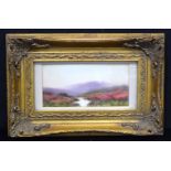 A small framed gouache by W F Dell (American 19/20th century) .10 x 20 cm.