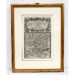 A framed double sided 18th Century Map of Hampshire/Carlisle to Cockermouth 18 x 12 cm