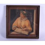 Italian School (19th/20th Century) Watercolour, Seated scholar 18.5 cm square.