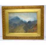 William Gershom Collingwood (1854-1932) framed watercolour " Mountain peaks" 26 x 35 cm
