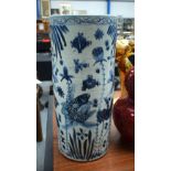 A LARGE CHINESE BLUE AND WHITE PORCELAIN STICK STAND 20th Century. 64 cm x 28 cm.